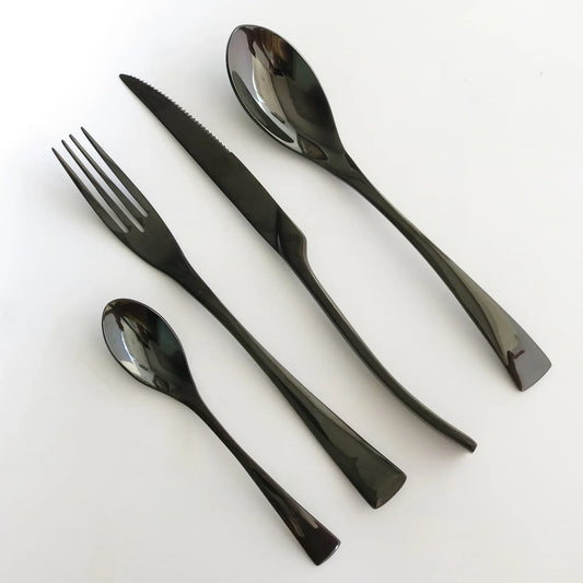 24Pcs/Set Stainless Steel Dinnerware Flatware Set Dinner Spoon Fork Knife Cutlery Set Tableware Set Service For 4 or 6