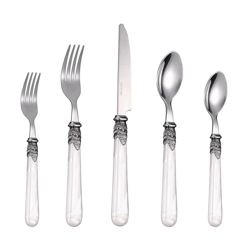 2024 New Stainless Steel Cutlery Flatware Set Wedding Spoon Fork Knife Dinnerware