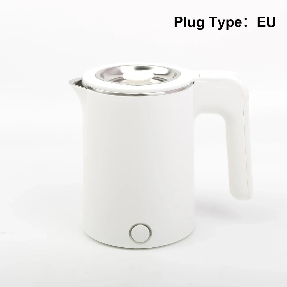 1.0L Travel Electric Kettle Portable Stainless Steel Automatic Power Water Boiler For Trip Camping Abroad Smart Kettle Pot
