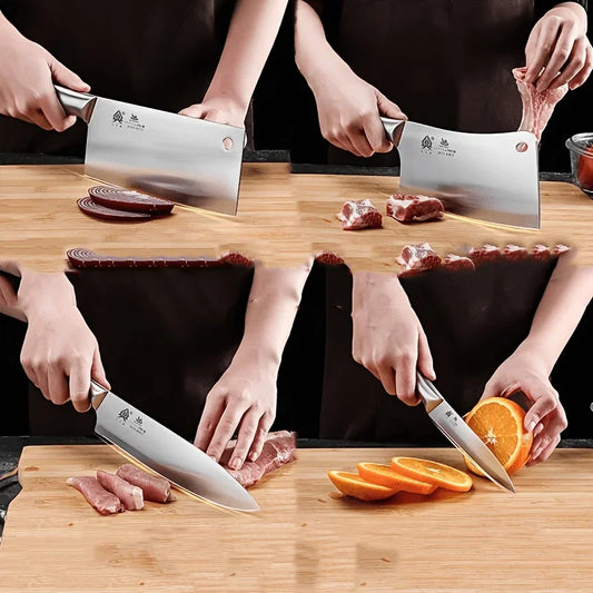 Kitchen knife set Kitchen knife board 2-in-1 kitchenware Complete slice and bone chopping chef knife commercial TB9195