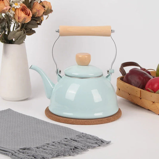1.5L Enamel Teapot Kettle Boiling Kettle Household Kitchen Cookware Water Kettle