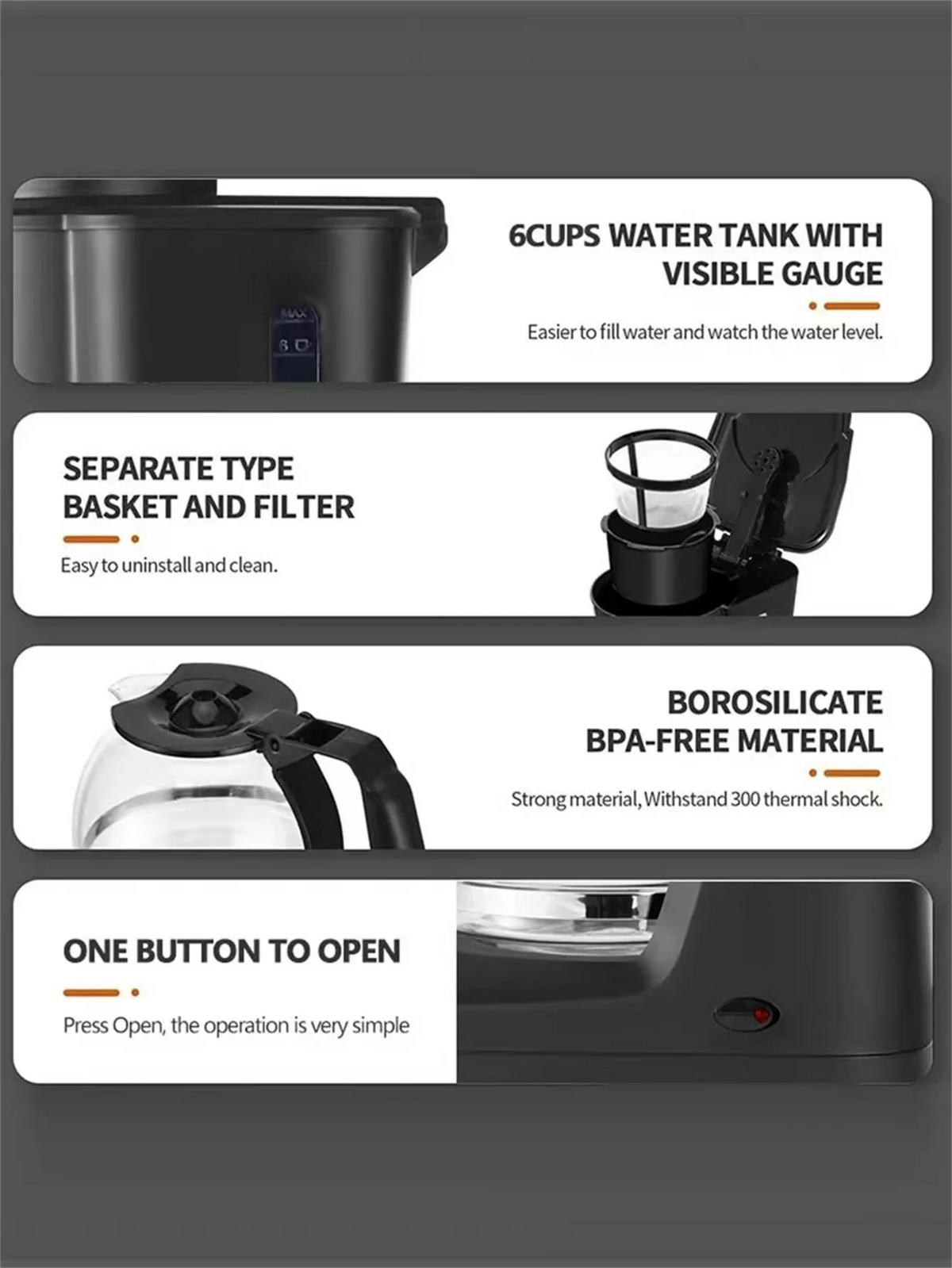 124Coffee Maker, 3-in-1 Single Serve Coffee Maker, Pod Coffee Maker for K-Pod Capsule Pods, Ground Coffee Maker, Leaf Tea Maker
