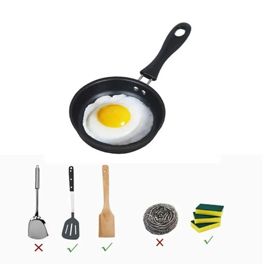 Mini Frying Pan with Handle Portable Egg Omelet Skillet Pancake Steak Cooking Pan Durable for Home Camping Kitchen Supplies