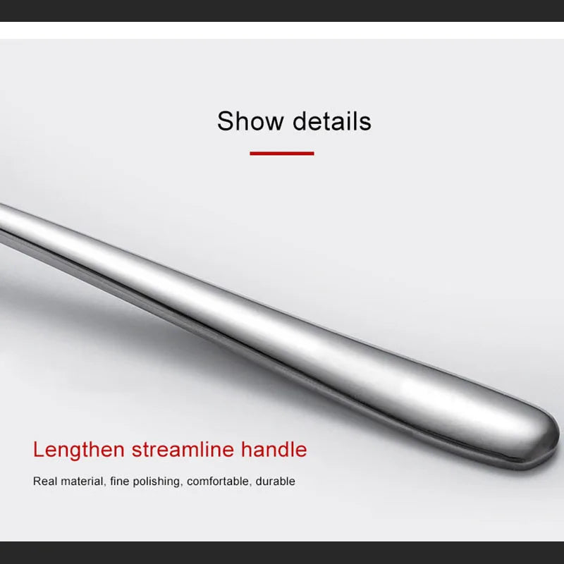 Korean Stainless Steel Thickening Spoon Creative Long Handle Hotel Hot Pot Spoon Soup Ladle Home Kitchen Essential Tools h2