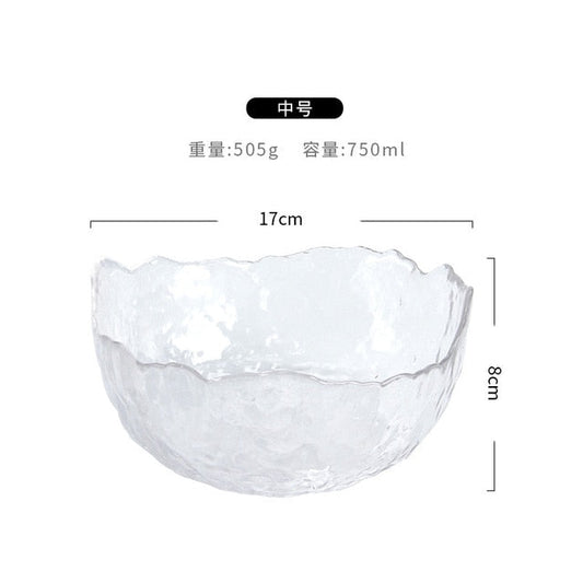 Group buy Phnom Penh salad bowl creative net red home living room transparent fruit plate set glass bowl dessert bowl ins