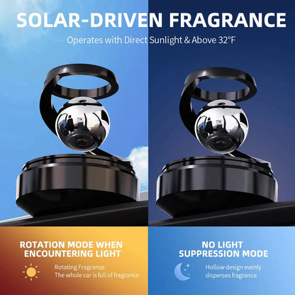 Solar Powered Levitating Car Air Freshener | Luxury Aromatherapy Diffuser | USA Imported