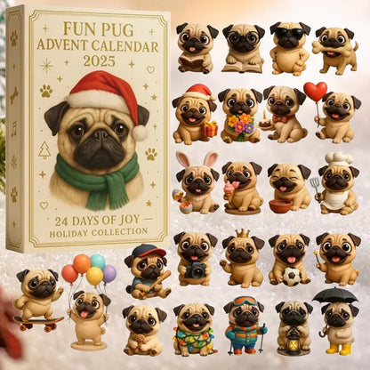 🐾🎄 Divertente calendario dell'Avvento Pug 2025