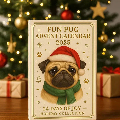 🐾🎄 Divertente calendario dell'Avvento Pug 2025