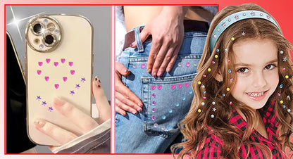 ✨Glitter Diamond Styling Tools Hair Gemstone Styling Set