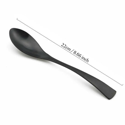 1-Pieces Matte Black Dinnerware Set Stainless Steel Flatware Cutlery Set Kitchen Accessories Tableware Set Dinner Scoop Fork set