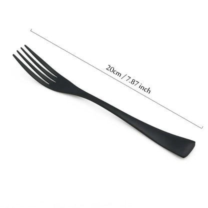 1-Pieces Matte Black Dinnerware Set Stainless Steel Flatware Cutlery Set Kitchen Accessories Tableware Set Dinner Scoop Fork set