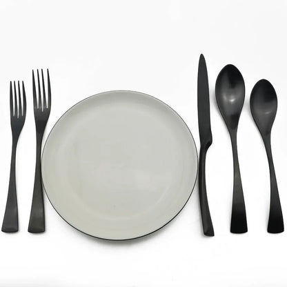 1-Pieces Matte Black Dinnerware Set Stainless Steel Flatware Cutlery Set Kitchen Accessories Tableware Set Dinner Scoop Fork set