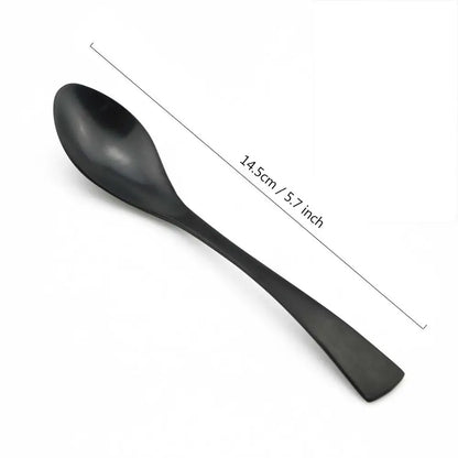 1-Pieces Matte Black Dinnerware Set Stainless Steel Flatware Cutlery Set Kitchen Accessories Tableware Set Dinner Scoop Fork set