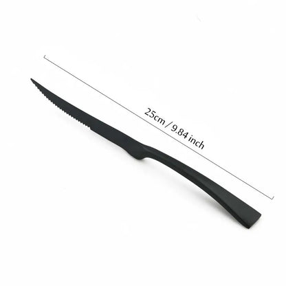 1-Pieces Matte Black Dinnerware Set Stainless Steel Flatware Cutlery Set Kitchen Accessories Tableware Set Dinner Scoop Fork set