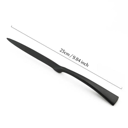 1-Pieces Matte Black Dinnerware Set Stainless Steel Flatware Cutlery Set Kitchen Accessories Tableware Set Dinner Scoop Fork set