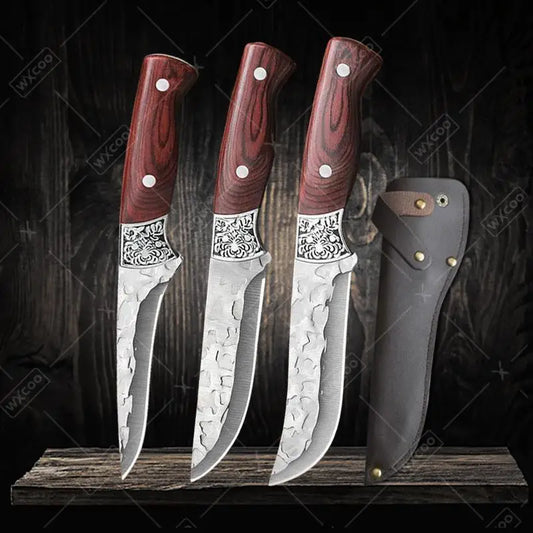 Hand Forged Butcher Knife Set Kitchen Supplies Professional Meat Cleaver Chef Kitchen Knife Multifunctional Boning Knife 1~3pcs