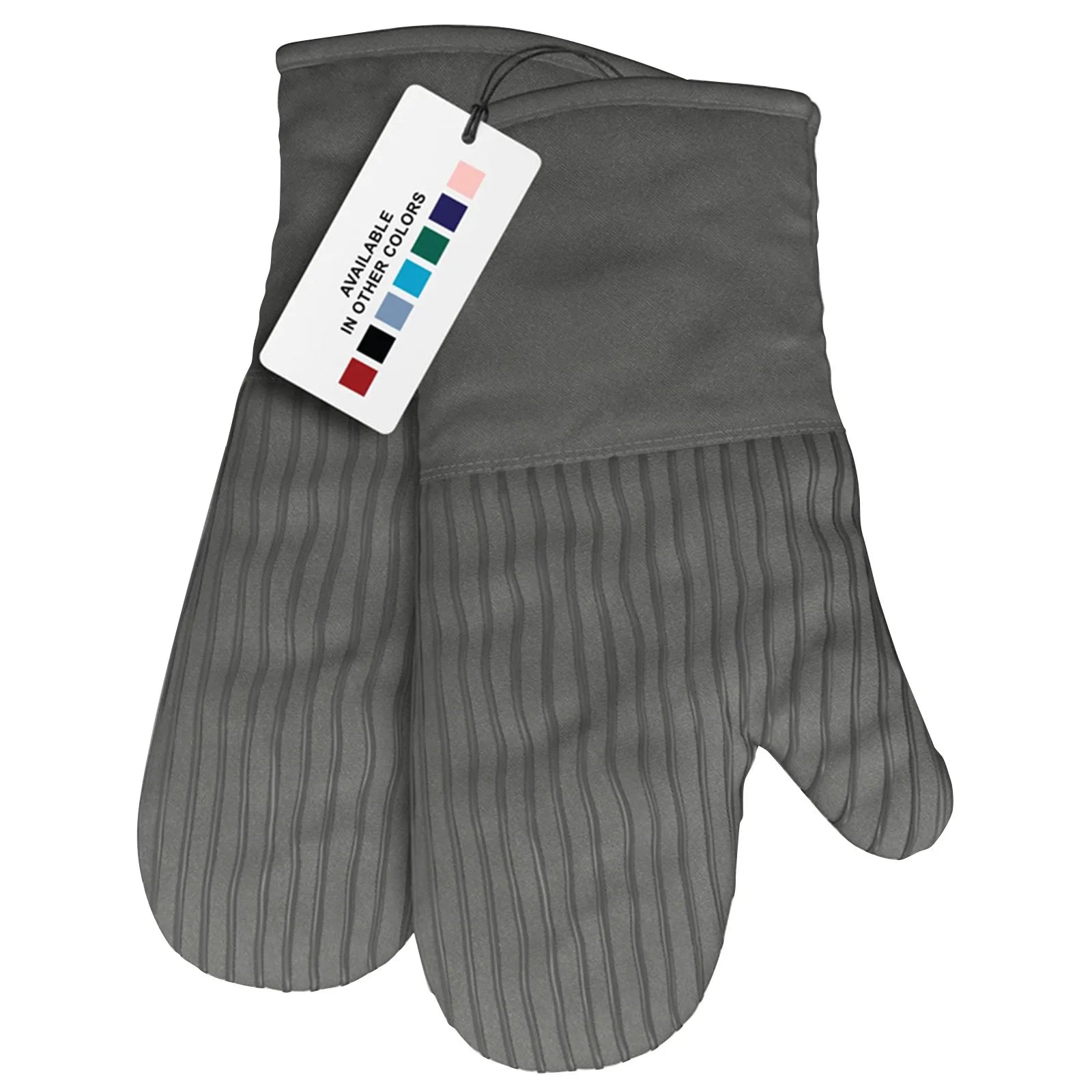 Flexible Silicone Oven Mitts Set For Cooking Kitchen Essentials Cotton Infill 480 F Heat Resistant Gloves Baking Supplies