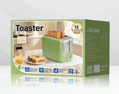 2 Slice Wide Slot Toaster with 7 Preset Temperature and Defrost Small Household Bread Maker Sandwich Maker Toaster US/EU plug
