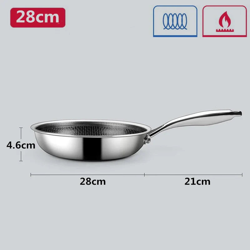 20 24 28cm Nonstick Frying Pan Stainless Steel Cooking Skillet PFOA Free Hybrid Frying Pan Kitchen Fry Pan Dishwasher Safe JT562