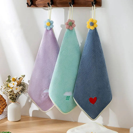 Fleece Kitchen Rags Kitchen Cleaning Bathroom Kitchen Wipe Microfiber Towel Handkerchief Dishcloths Hand Towel Kitchen Towels