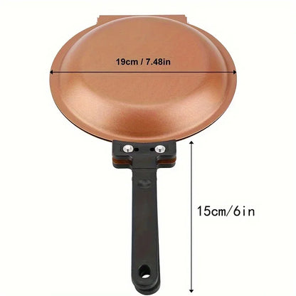 Double-Sided Non-Stick Ceramic Frying Pan Pancake Maker Foldable Kitchen Cookware for Bread Egg Breakfast