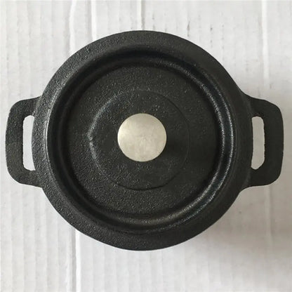 Y50A-Dutch Oven Cast Iron Pot With Lid Double Layer Traditional Thick Design With Handle For Slow Cooking Kitchen 10Cm Diameter