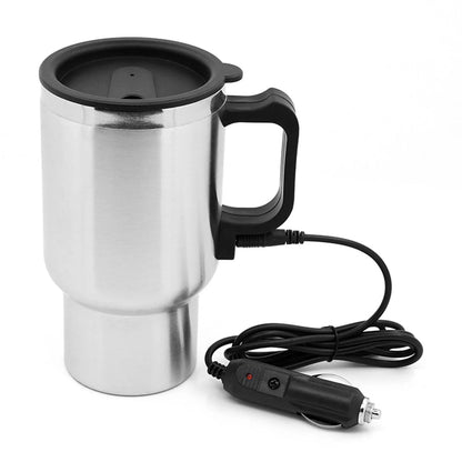 Car Electric Kettle Stainless Steel 450ml Kettle Pot Heated Automatic Shut Off for Water Tea Coffee Milk Car Kettle Thermos