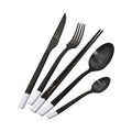 Stainless Steel Cutlery Set, Dinnerware Set, Knife, Fork, Spoon, Chopsticks, Coffee Spoon, Elegant Black White Tableware