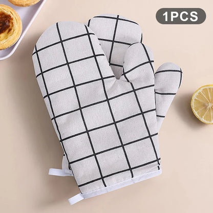 Oven Baking Gloves Oven Mitts Microwave Oven Gloves High-temperature Resistant Cotton Linen Gloves Kitchen Baking Tools Bakeware