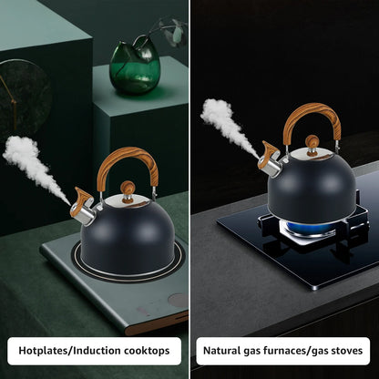 2/2.5/3L Stainless Steel Whistling Kettle Rustproof Stove Top Water Kettle with Anti-hot Handle Lightweight Stove Top Tea Pots