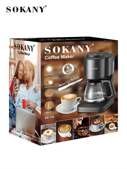 124Coffee Maker, 3-in-1 Single Serve Coffee Maker, Pod Coffee Maker for K-Pod Capsule Pods, Ground Coffee Maker, Leaf Tea Maker
