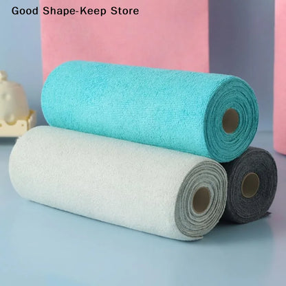 1 Roll/20pcs Quick-Dry Kitchen Towels Microfiber Cleaning Cloths Reusable Lint-Free Towels For Kitchen Super Absorbent