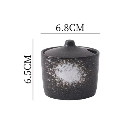 Vintage Ceramic Seasoning Jar Creative Salt Jar Sugar Jar Pepper Jars Spice Jars Seasoning Storage Container Home Seasoning Tool