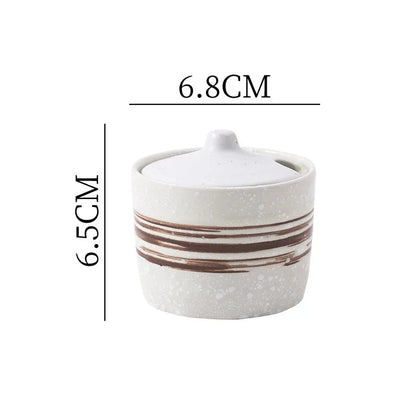 Vintage Ceramic Seasoning Jar Creative Salt Jar Sugar Jar Pepper Jars Spice Jars Seasoning Storage Container Home Seasoning Tool