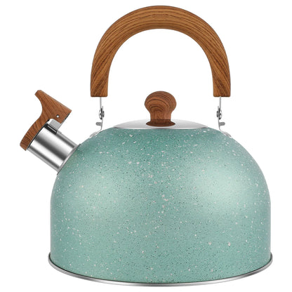 2.6QT Tea Kettle Stainless Steel Whistling Tea Kettle Flat-bottomed Boiling Water Kettles Stovetop Water Boiler for Home Kitchen