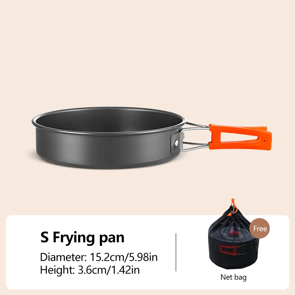 Camping Cookware Set Aluminum Portable Outdoor Tableware Cookset Cooking Kit Pan Bowl Kettle Pot Hiking BBQ Picnic Equipment