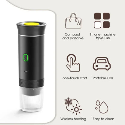 Coffee Machine Wireless Electric Coffee Machine Portable Espresso Coffee Machine Maker 3-in-1 Capsule Powder Travel Coffee Maker