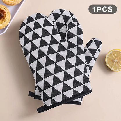 Oven Baking Gloves Oven Mitts Microwave Oven Gloves High-temperature Resistant Cotton Linen Gloves Kitchen Baking Tools Bakeware
