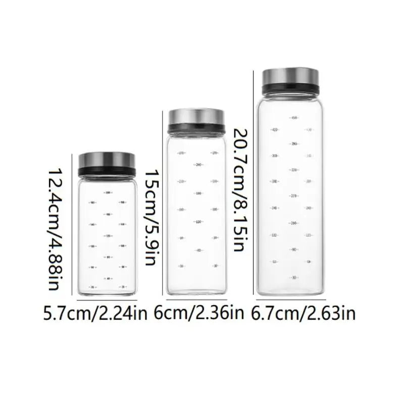 200/300/500ml High Borosilicate Glass Seasoning Can Salt Sesame Solid Condiment Seal Bottle Pepper Spice Shaker With Rotary Lid