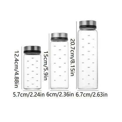 200/300/500ml High Borosilicate Glass Seasoning Can Salt Sesame Solid Condiment Seal Bottle Pepper Spice Shaker With Rotary Lid