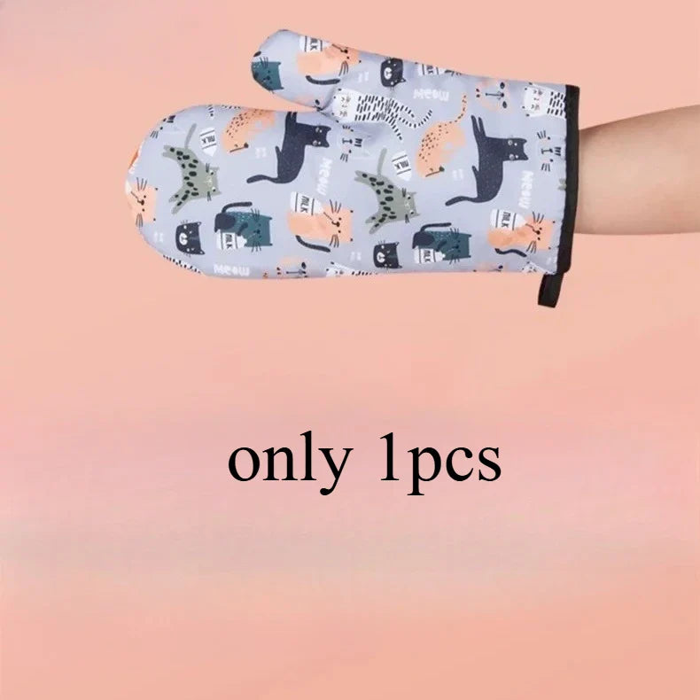 Heat Resistant Microwave Oven Mitts Gloves Anti Scald Insulation Non Slip Kitchen Baking Tools