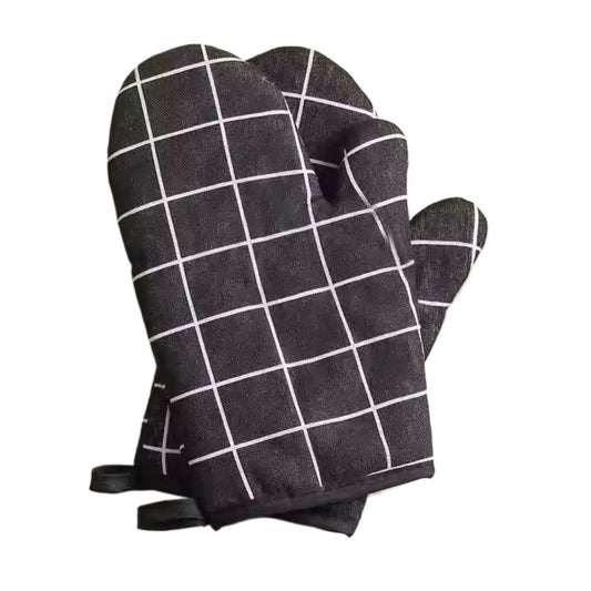 Oven Mitts Heat Resistant Cooking Gloves Thick Baking Mittens Grilling BBQ Gloves Non Slip Kitchen Microwave Oven Gloves
