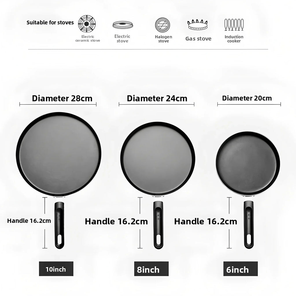 COOKER KING Food Grade Nonstick Pancake Pan PFOA-Free Fry Pan, Easy Clean Even Heat, All Stoves for Breakfast Eggs Crepes Fish