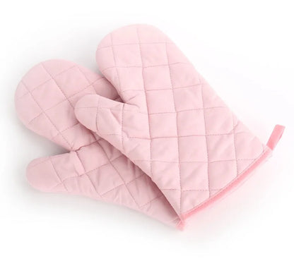 Oven Mitts 2 pcs Set,High Heat Resistant 500 Degree Extra Thicken Long Kitchen Cotton Oven Glove for Cooking
