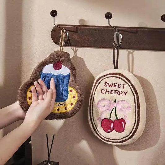 Kitchen Hand Towel Bathroom Absorbent Hand Towel Wall Hanging Cloth Thickened Handkerchief For Kitchen Hand Towel Cleaning Cloth
