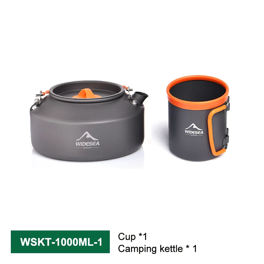 Camping Tableware Outdoor Cookware Set Pots Tourist kettle coffee cup filte Kitchen Equipment Gear Utensils Hiking Picnic Travel
