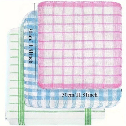 12pcs Dish Towels Featuring a Nest Design. They Dry Rapidly, Possess Excellent Water Absorption, Are Suitable for Hand Washing