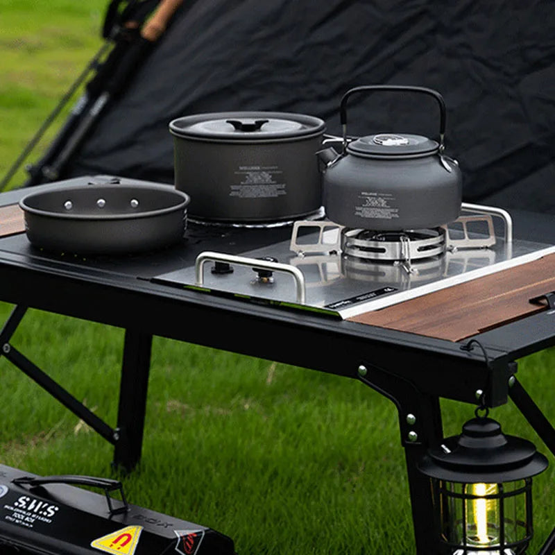 WELLHIKE Outdoor Camping Cooking Set Of Cookware Portable Camping Cookware Set Travel Utensils For 1-2 People Kettle Frying Pan