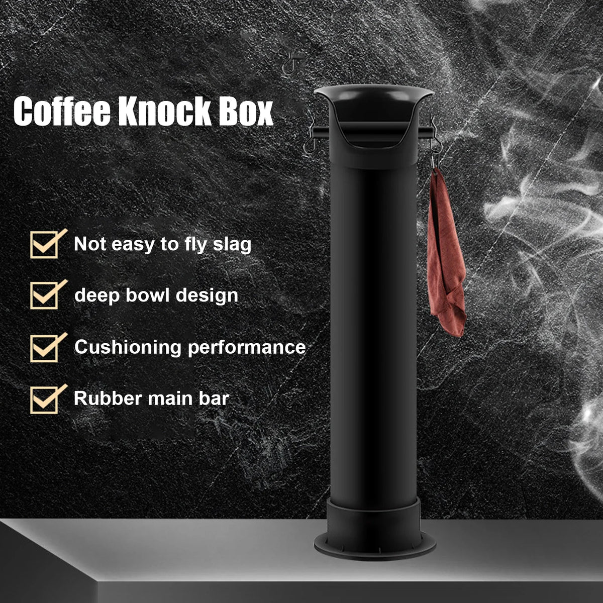 Coffee Knock Box Commercial Floor Standing Coffee Grounds Collection Bin for Restaurants Home Kitchens