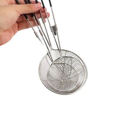 Long Handle Stainless Steel Kitchen Home Kitchen Gadget Cooking Tool Spider Strainer Skimmer Spoon Colander